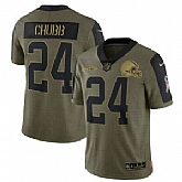 Nike Cleveland Browns 24 Nick Chubb 2021 Olive Salute To Service Limited Jersey Dyin,baseball caps,new era cap wholesale,wholesale hats